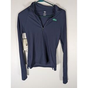 Lacoste x Bandier Womens Small Navy Blue 1/4 Zip Performance Sweater LXB20227